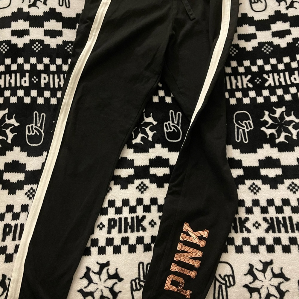 Pink By Vs Leggings W Gold Sequence Detailing!! - image 1